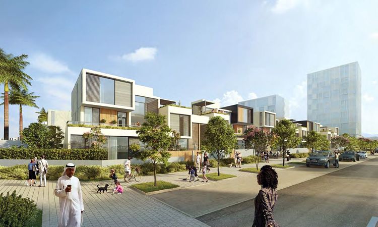 The-Pulse-Townhouses-At-Dubai-South-Front-View